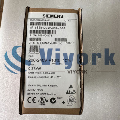Siemens 6SE6420-2AB13-7AA1 AC DRIVE MICROMASTER 420 FILTERED 0.37KW/0.5HP NEW